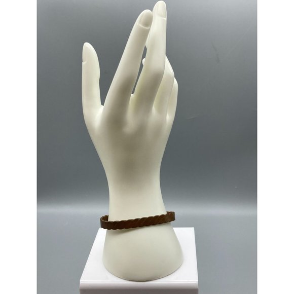 Vintage Genuine Copper Cuff Bracelet, Smooth Flattened Braid Twist Skinny - Picture 2 of 6
